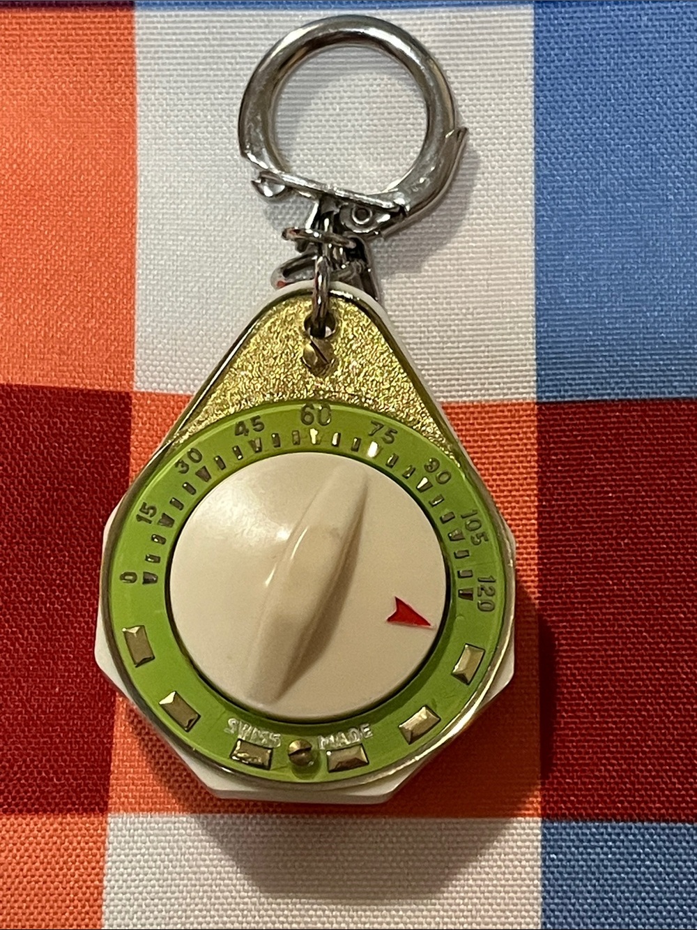 Green & Cream Keychain Timer Key & Card Holder – Unbranded